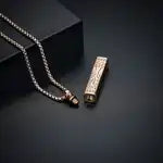 Stainless Steel Cube Pendant with Islamic Ayatul Kursi